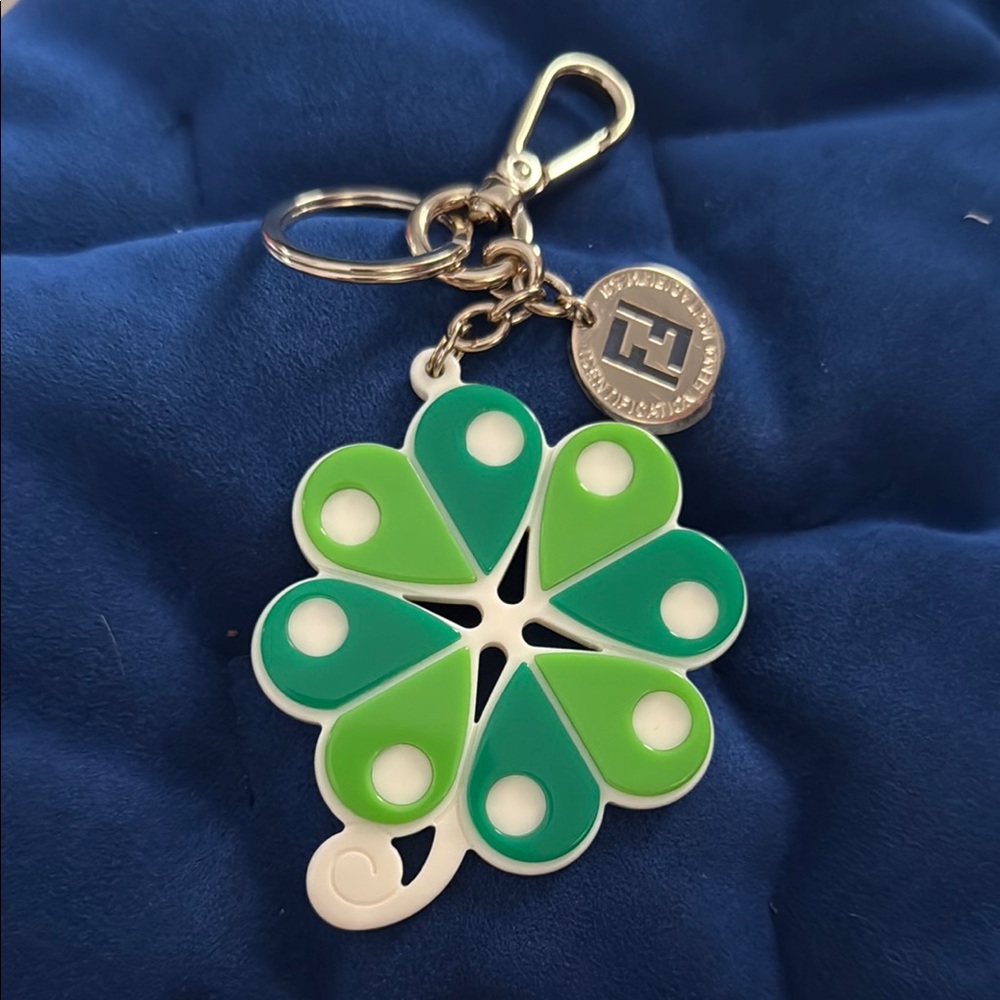 Fendi 8 leaf Green fortune Clover Keychain
